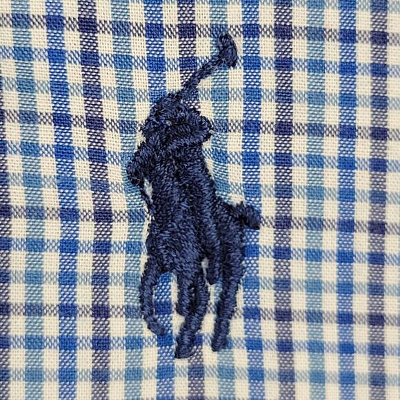Polo Ralph Lauren Shirt Oxford Button Down Mens Size Large Blue White LS Blake - Picture 4 of 10
